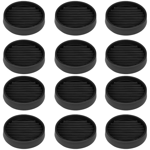 Non Slip Furniture Pads, 2.5” Round Rubber Caster Cups, 12 Pcs Furniture Coasters, Anti-Slip Gripper, Anti Slide Furnitures Feet Floor Protectors for Bed Couch Stoppers - Black - color: Black, size: 2.5” 12pcs
