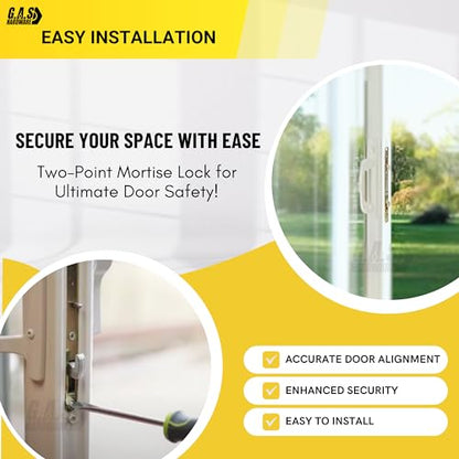 Multi-Point Mortise Lock Replacement with 11-3/4" Face Plate for Sliding Patio Glass Door | Dual-Point Security with Anti-Slam Pin - 11" Hole Spacing | Fix & Repair Locking Mechanism - size: 11-3/4" Mortise Lock