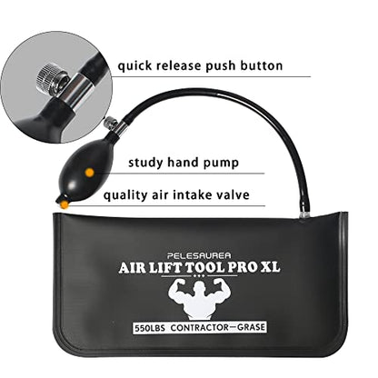 Air Wedge Bag 4pcs, Inflatable Air Shim with Pry Bars, Commercial Grade Air Wedge Pump Kit - style: 003