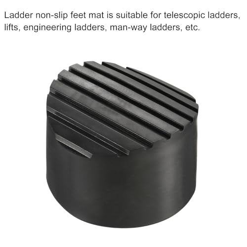 MECCANIXITY Ladder Non-Slip Feet Mat 76mm ID Rubber Round Telescopic Ladder Accessories Pad Cover Cushion for Ladder Protection Black Pack of 4 - size: 76mm