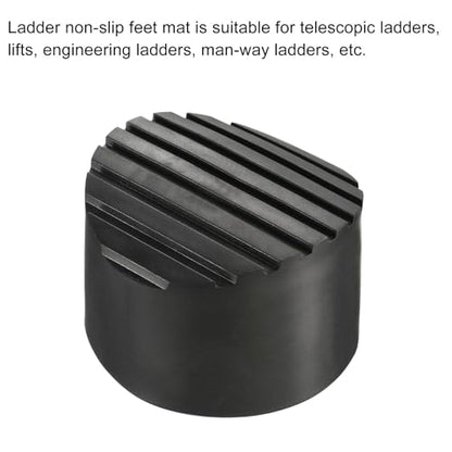 MECCANIXITY Ladder Non-Slip Feet Mat 76mm ID Rubber Round Telescopic Ladder Accessories Pad Cover Cushion for Ladder Protection Black Pack of 4 - size: 76mm