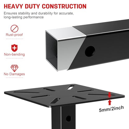 Heavy-Duty Hitch Mount Vise Plate/Bench Grinder Stand Work Table 9.45”x9.45”, Hitch Vise Holder with Adjustable Height, Universal Fit for 2-Inch Receiver