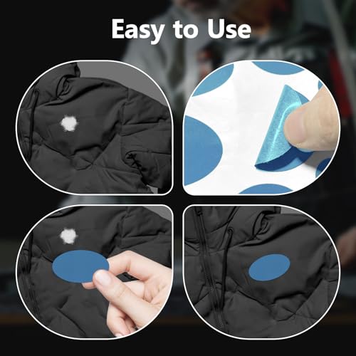 Down Jacket Patches Nylon Repair Tape Self-Adhesive Repair Patch | Pre-Cut, Waterproof Tear-Resistant Rip-Stop Nylon Fabric Patches to Fix Holes in Clothing, Sleeping Bags - color: Blue