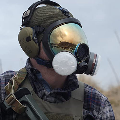 Parcil Distribution Full Face Respirator Mask - Air Purifying, Organic Vapor & Particulate - Industrial Use - CE Tested - color: Pd-101 Burnt Bronze