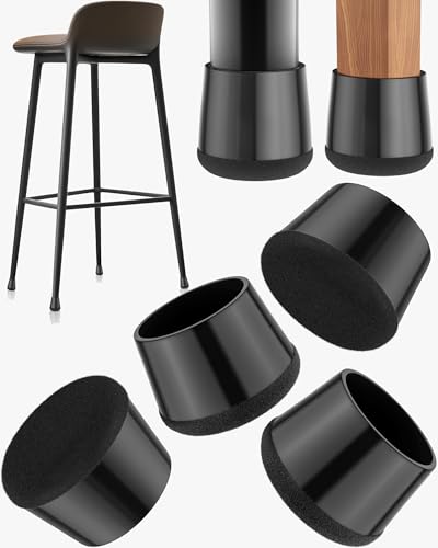 24-Pack Silicone Chair Leg Floor Protectors for Hardwood Floors -Felt Furniture Pads, Rubber Chair Leg Covers/Caps - No Noise & Scratch-Proof - Round Large (Fits 1 5/16"-1 7/16" / 32-36mm), Black - color: Black, size: Round L (Fit 32–36mm)