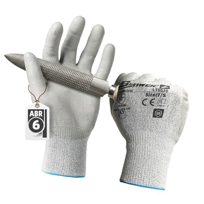 Schwer Safety Work Gloves with Certified Level 6 Abrasion Resistance, ANSI A2 Cut Resistant Gardening & Fishing Gloves with Grip, General Working Gloves for Construction, Mechanic, LT5636, S - size: Small, style: 1 Pair
