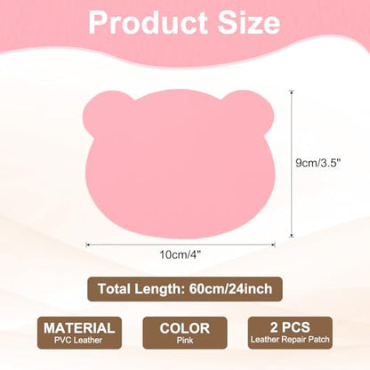 PATIKIL Leather Repair Patch, 2 Pcs 4 x 3.5 Inch Self-Adhesive Vinyl Patch Furniture Tape Repair Kit for Sofas Couches Stools Chairs Cabinets Bags, Pink - color: Pink