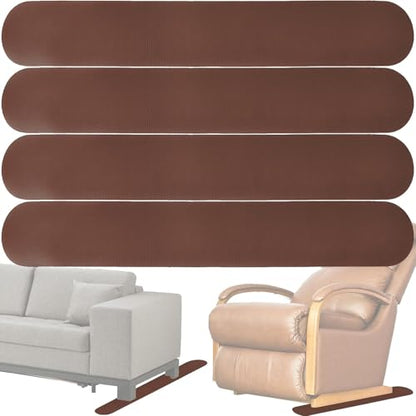 4 Pack Anti-Slip Furniture Rail Pads,Non Skid Furniture Pads for Recliners, Furniture Gripper Pad, Furniture Pads for Protecting Hardwood Floor Tile Floor,for Recliners,Sofa,couches (30.7inch-Coffee) - size: 4Pcs-Coffee