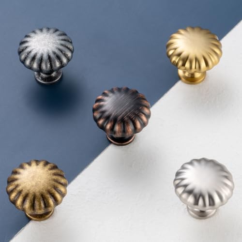 Brushed Nickel Cabinet Knobs Nickel Drawer Knobs, 10 Pack 1-1/4 Inch, 2510 Single Hole Cabinet Pulls for Kitchen Cabinets Drawers Bedroom Dresser Cupboard Bathroom Vanity - color: Brushed Nickel, size: Single Hole