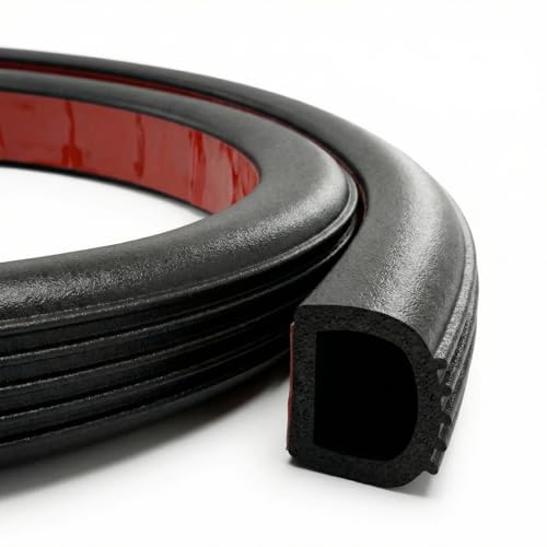 Pangda 13Ft D Shape Rubber Weather Stripping Foam Self-Adhesive EPDM Seal Strip for Noise Reduction Waterproof Dustproof for Cars Boats RVs Windows Doors (3/4" W x 3/4" H) - size: 13ft L, style: 3/4" W X 3/4" H