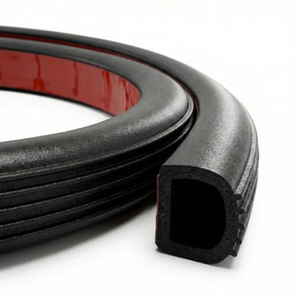 Pangda 18Ft D Shape Rubber Weather Stripping Foam Self-Adhesive EPDM Seal Strip for Noise Reduction Waterproof Dustproof for Cars Boats RVs Windows Doors (3/4" W x 3/4" H) - size: 18ft L, style: 3/4" W X 3/4" H