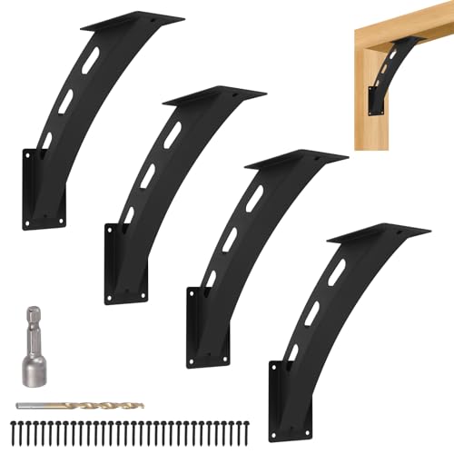 4 Pcs 45 Degree Angle Support Brackets,Wood Post and Beam Angle Support Brackets,45 Degree Corner Braces Inside Joint for Gazebos,Tree Houses, Cabins and Patios - size: 4 Pieces