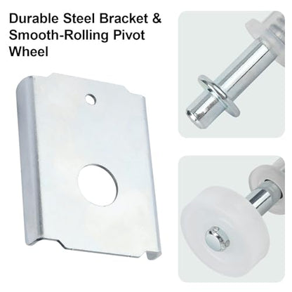 Bifold Door Repair Kit for 1-3/8 in Wood Doors, Includes N7192 Bi-Fold Door Repair Bracket & N7266 Top Pivot with Guide Wheel, Folding Closet Door Hardware Replacement