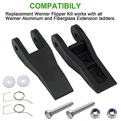 29-1 Flipper Replacement Kit for Werner Lock Replacement Kit for Werner/Louisville/Keller Aluminum & Fiberglass Extension Ladders Parts，Extension Ladder Parts - color: Black