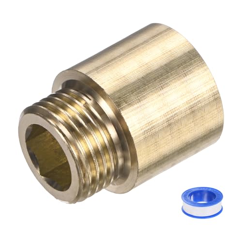 M METERXITY Shower Head Extension Arm, Brass G1/2 Male to Female Extension Pipe Fitting Adapter with PTFE Thread Seal Tape for Shower/Faucet, Pipe Plumbing Coupler 1.18"/30mm 1-Pack - size: 1.18"/30mm