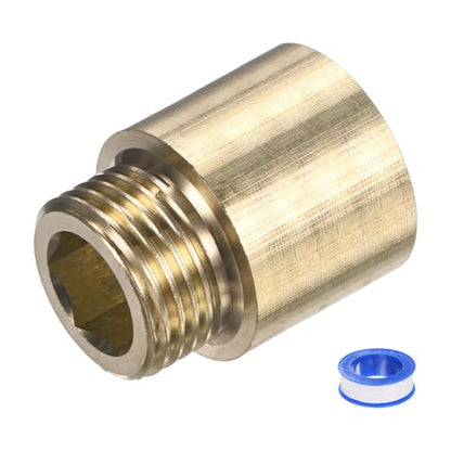 M METERXITY Shower Head Extension Arm, Brass G1/2 Male to Female Extension Pipe Fitting Adapter with PTFE Thread Seal Tape for Shower/Faucet, Pipe Plumbing Coupler 1.18"/30mm 1-Pack - size: 1.18"/30mm