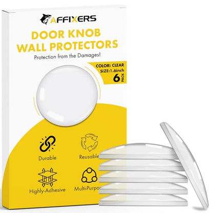 Door Stoppers for Wall – Self Adhesive Door Knob Wall Protector, Door Slam Stopper, Door Handle Bumper Guard (Clear, Small -1.6" (6 Pack)) - size: Small -1.6" (6 Pack)