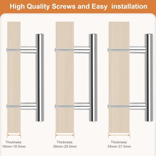 Probrico 5 Pack Hole Centers (76mm) 3inch Polished Chrome Kitchen Cabinet Handles Stainless Steel Polished Chrome Cabinet Pulls Euro Style Pull Handle for Cabinets and Drawers Total Length 5inch - color: Polished Chrome, size: Hole Centers: 3"