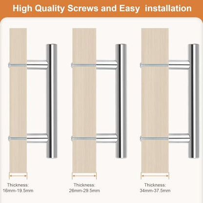 Probrico 5 Pack Hole Centers (76mm) 3inch Polished Chrome Kitchen Cabinet Handles Stainless Steel Polished Chrome Cabinet Pulls Euro Style Pull Handle for Cabinets and Drawers Total Length 5inch - color: Polished Chrome, size: Hole Centers: 3"