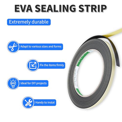 1 Rolls Weather Stripping Door Seal, 4m/13.12Ft L x 5mm W x 3mm T Sealing Foam Tape for Doors Window Automobile, Shockproof Soundproof High Density Adhesive Foam Tape - size: 1pcs 3mm×5mm×13.12Ft(T×W×H)