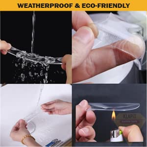 KLAPiT Super Tape Clear Double Sided Heavy Duty Adhesive 40in Enhanced Nano Technology Waterproof Mounting Tape Holds 90 lbs 2.28lb per Inch - style: 2 Packs