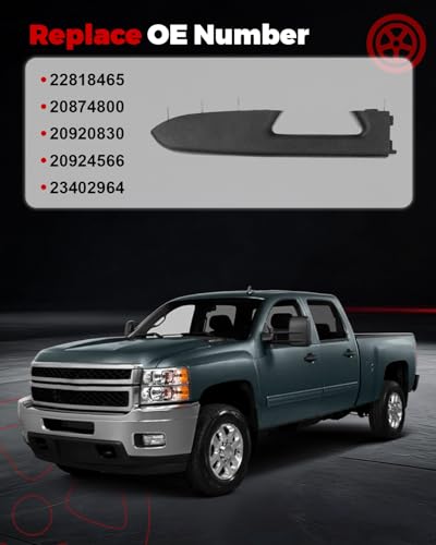 22818465 Front Left Driver Side Armrest Repair Kit Compatible with 2010-2014 Silverado 1500 2500HD 3500HD Sierra 1500 2500 HD 3500 HD Door Panel with Release Handle Below Armrest - Black - size: 22818465