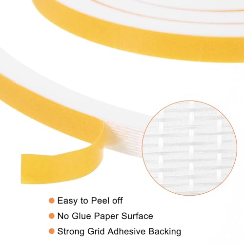 uxcell 1 Roll Foam Weather Stripping, 1/2" Wide X 1/2" Thick X 6.56 Ft Door Seal Strip Adhesive Foam Tape White Insulation Strip for Door Window - size: 1/2"x 1/2"x 6.56 Ft