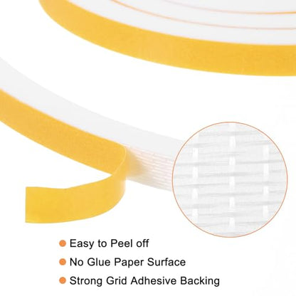 uxcell 1 Roll Foam Weather Stripping, 1/2" Wide X 1/2" Thick X 6.56 Ft Door Seal Strip Adhesive Foam Tape White Insulation Strip for Door Window - size: 1/2"x 1/2"x 6.56 Ft