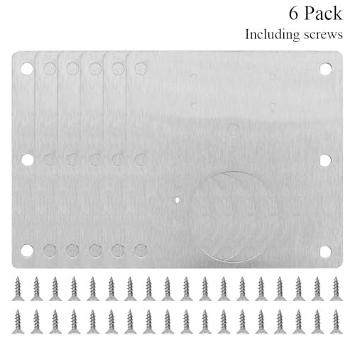 6 Pack Cabinet Door Hinge Repair Plates Cabinet Hinge Repair Replacement Brackets Board Hinges Repairs Fixing Plates with Screw Thicken Durable Stainless Steel for Kitchen Cupboard Locker Furniture - size: 3.54x3.54 inch-6P