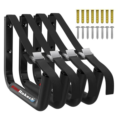 Kayak Storage Rack – 100LB Heavy Duty Kayak Wall Mount with Foam Padding & Straps | Kayak Rack for Garage, Wall Mounted Storage Hooks for Canoes, Paddle Boards, Ladders, Bikes (Square Tube) - style: Square Tube