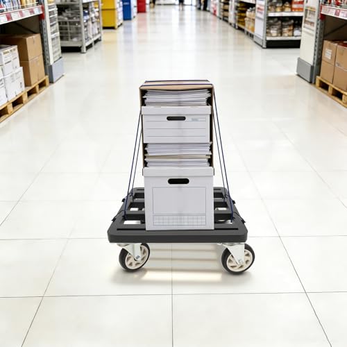 18x18 Inch Square Furniture Dolly, 1200LBS Heavy Duty Furniture Dolly for Sofa, Refrigerator, Washer on Hardwood & Carpet, Moving Dolly with 4 Swivel Wheels for Home and Office Moving
