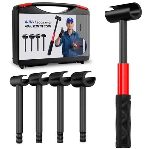 4 in 1 Door Hinge Adjustment Tool Upgraded,Hinge Gap Adjusting Wrench,Door Repair Kit for Residential and Commercial,Hinge Wrench Bender Set with Rubber Grip,Cabinet Alignment Fits 14mm-25mm Hinges - style: Upgraded 4-in-1