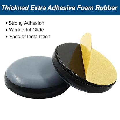 Bivethoi 20 Pcs Furniture Glide Round,Self-Adhesive Sliders Pads Magic Sliders Floor Protectors Sofa Glides for Wood, Ceramic Tile Floor(25mm) - size: 1", Round