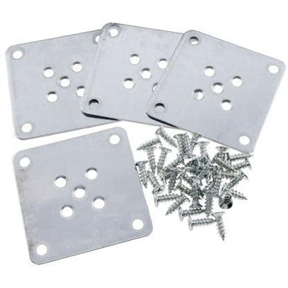 4PSC Furniture Leg Bracket Leg Mounting Plates Flat Mounting Bracket for Sofa Leg Maintenance Chair Leg Connector DIY Leg Connector with Screws T Plate Connector