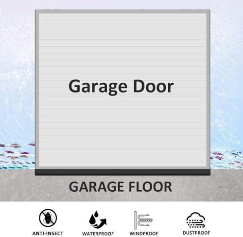 DGSL Universal Garage Door Seals Bottom Rubber, Garage Door Rubber Seal Strip Replacement, 20 Feet Weatherproofing Garage Door Weather Stripping with Nails - size: 20 Feet
