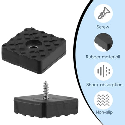 Rubber Feet 30mm x 30mm Square Shape Black Non-Slip Rubber Furniture Floor Pads for Chair Leg Feet Wood Floor -Pack of 20 - color: Black Square 30mm X 30mm