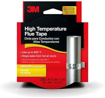 3M High Temperature Flue Tape,High Heat Sealing Tape up to 600 Degrees,15-Foot Roll,(Pack of 12) - size: 1.5 in x 15 ft (Pack of 12)