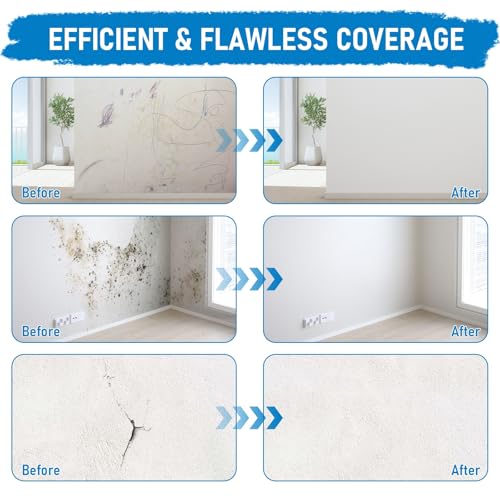 White Paint for Wall, 17.6 Floz Wall Touch Up Paint With Roller - style: 17.6 FlOz