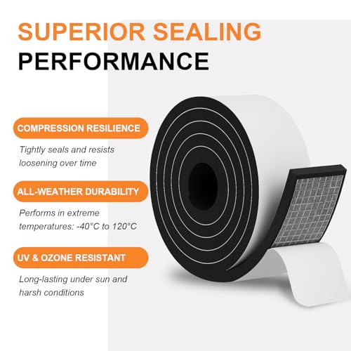 Camper Shell Seal Truck Rubber - 23FT x 2" x 0.2" EPDM Stripping for Truck Caps 200 lbs Max – Heavy Duty Weatherproof Tape