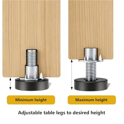 8 Pack 1/4" Wire Shelving Rack Thread Leveling Feet Bolt Adjustable Furniture Levelers Screw-in Furniture Feet Adjusters for Garden Chairs Tables Cabinets Bar Stool Stool Cupboard Couch Desk Sofa - size: 8x1/4"-with Nuts