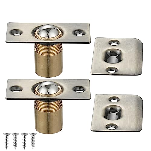 JQK Closet Ball Catch Door Hardware, Stainless Steel Catch Adjustable with Strike Plate, Antique Bronze 2 Pack, HBC100-QG-P2 - color: Antique Bronze, size: 2 Pack