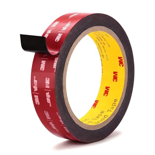 3M Double Sided Tape 1"×16.4ft 5925 Black Mounting Tape Heavy Duty Waterproof Foam Tape Strong Adhesive for RV LED Strip Light Décor - size: 1" ×16.4ft