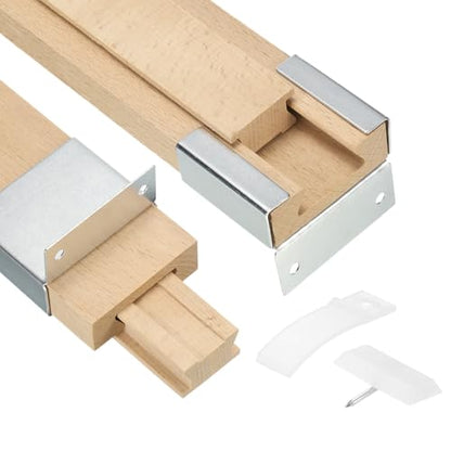 uxcell 4 Set Wooden Drawer Slides, 15-3/4 (40 CM) Classic Wood Center Guide Track with Metal Plastic Slide Glide Bracket, Wood Drawer Glides Bottom Rails Replacement Kit - size: 15-3/4