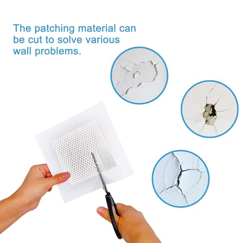Dry Wall Patch Kits, 16 PCS Self-Adhesive Drywall Repair Kit of 2/4/6/8 Inch, Sturdy & Easy to Use for Wall Repair