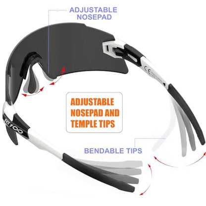 RIDE YOUR WAY Professional wrap around Frameless Cycling Sunglasses for Men and Women - color: Q588k-sw-fm