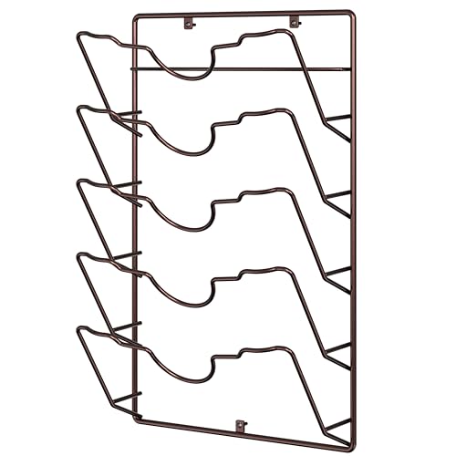 Simple Houseware Wall Door Mounted Pot Lid Rack, 9.5" Wx4.5 Dx17.2 H, Bronze Finish - color: Bronze