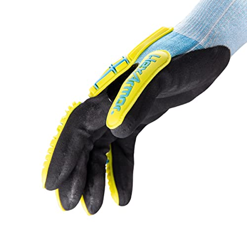 HexArmor Cut-Resistant Impact Protection Nitrile Palm Knit Work Gloves | Helix® Core 3010 | - size: 2X-Large (Pack of 1)