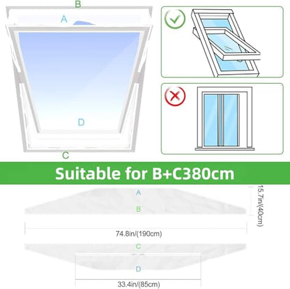Portable Air Conditioner Window Seal Kit, Waterproof Window Seal with Zip Fits All Mobile Air Conditioners No Drilling Required, Easy to Install