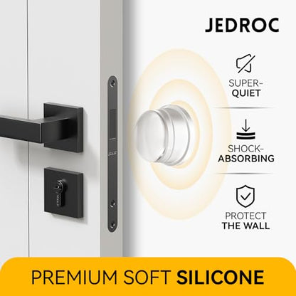 Upgraded Door Bumper 1.5" Clear Silicone | Self-Adhesive Door Knob Wall Protector |Large Rubber Door Stops for Wall Protection & Noise Reduction | 2 Pack - size: 2 Pack