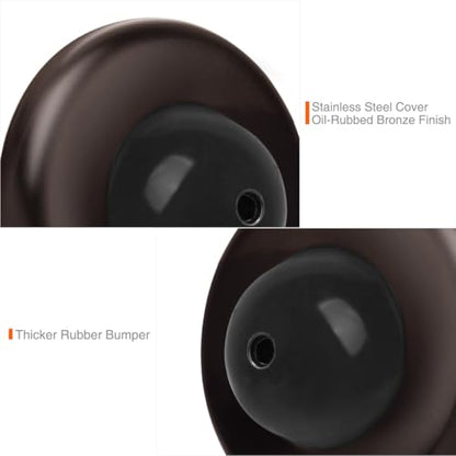 Convex Wall Door Bumper Stop Oil Rubbed Bronze – 2-1/2” Outside Diameter Stainless Steel Cover with Bigger 1-1/4” Oil Rubbed Bronze Rubber Bumper – Easy to Install with Screw - color: Convex-Oil Rubbed Bronze, size: 1 Pack